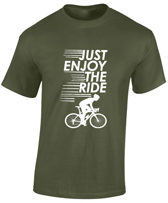 JUST ENJOY THE RIDE HERREN T-SHIRT COOLES RADSPORT DESIGN RADFAHRER FAHRRADBEKLEIDUNG
