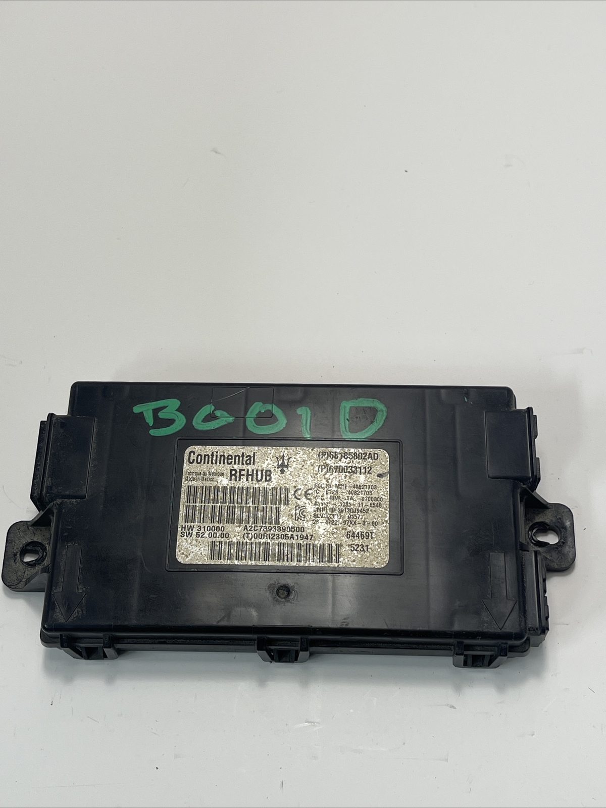 2014 - 2017 Maserati Ghibli Passive Entry RF Hub Control Module   68185802AD
