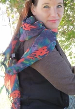 Women Long, Art Splash, Sheer Fashion Scarf, Rampage