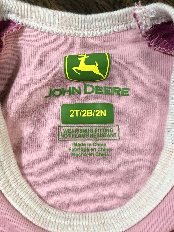 4t John Deere toddler girls shirt pink Pony Flowers size 4 Long Sleeve Farmcore - Image 3 of 3