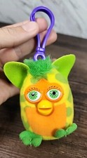 2000 McDonalds Furby Happy Meal Plush Toy Figure Yellow and Green Key Chain Fob