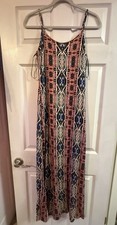 Women's Sleeveless Forever 21 Maxi Colorful Dress Size Small