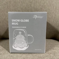 Sipolgy Limited Edition Snow Globe Christmas Tree Coffee Tea Glass Mug Nib