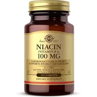 Solgar No-Flush Niacin 500mg 100 Capsules B3 Vitamin New Sealed exp 05/27