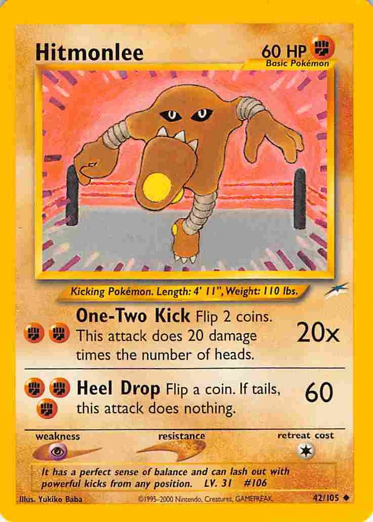 Hitmonlee 42/105 Uncommon Neo Destiny Pokemon LP