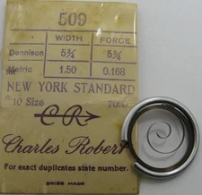 New York Standard 10s T end Pocket Watch Mainspring  x1 blue alloy #509