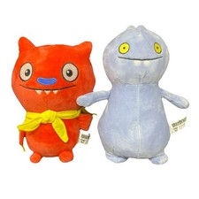 2 Ugly Dolls: Lucky Bat Red Vampire With Yellow Cape  Babo 9 1/2" Plush