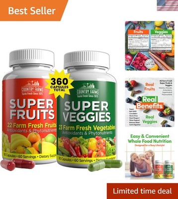 Whole Food Fruits & Veggies Supplement - 360 Capsules, Natural Pineapple Flavor