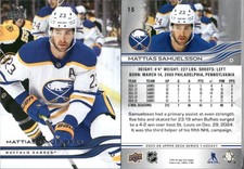 🏒 2025-26 Upperdeck Series 1 - Mattias Samuelsson Sabres #15