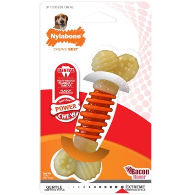 Action Dental Bone Power Chew for Dogs, Dog Toys for Aggressive Chewers, Baco...
