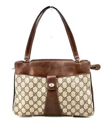 Sac fourre-tout vintage GUCCI GG monogramme PVC cuir authentique - Photo 1/4