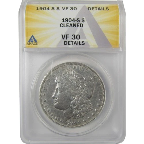1904 S Morgan Dollar VF 30 Details ANACS Silver $1 Coin SKU:I21147