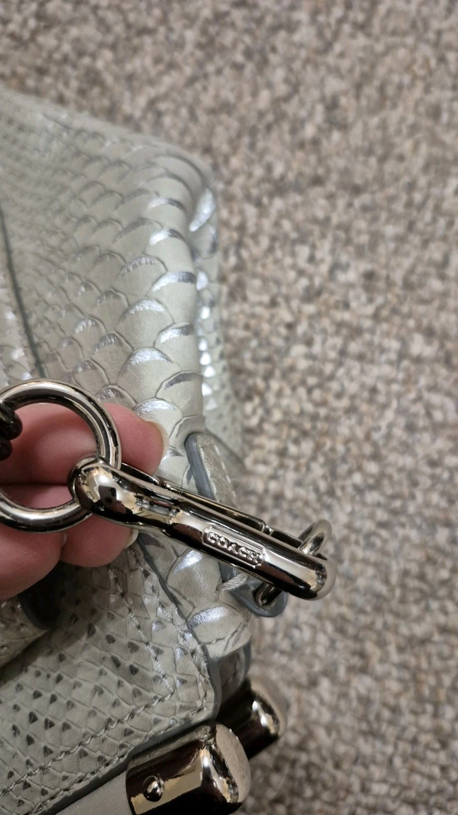 Coach Madison Pinnacle Python Embossed Gray/Silve… - image 13