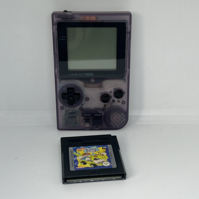 Game Boy Pocket Atomic Purple mit Spiel Neuwertig Getestet Kostenloser UK Versand