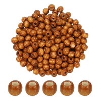 9X10Mm Holzperlen FüR Bastelarbeiten, 300 StüCk Runde Perlen Lose, Braun