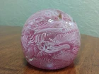 1950s Alfredo Barbini Murano Italy Latticino Ribbon Aventurine Canes Paperweight