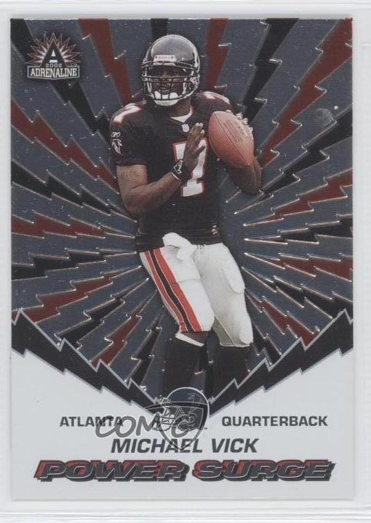 2002 Pacific Adrenaline Power Surge Michael Vick #1 m5x