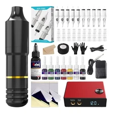 Maquina De Tatuaje Kit Para Tatuar Tattoo Rotativa Pluma Inalambrico Profesional