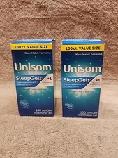 2-Pack Unisom SleepGels Nighttime Sleep-Aid Diphenhydramine HCI 50 mg 2 x 100 Ct
