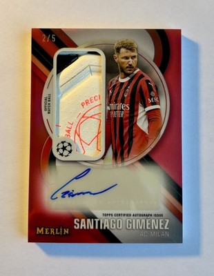 Santiago Giménez 2/5 Autogramm Match Ball Topps