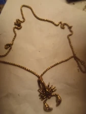 Scorpio Pendant An Necklace An Blactlet Combo Set Gold Plated