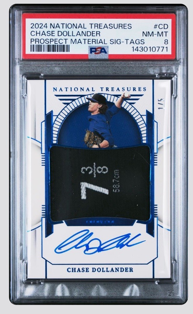 2024 National Treasures Chase Dollander Prospect Material Sig-Tags Auto /5 🔥