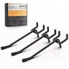60 Pack 4 Inch Black Pegboard Hooks, 1/4" Heavy Duty Peg Board Shelving Hooks...