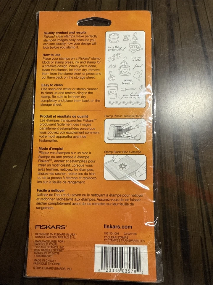 Latte Love Clear Unmounted Stamp Set Fiskars Coffee - Image 2 of 2