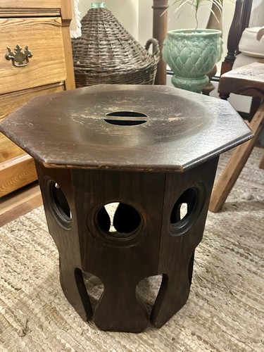 David Wolcott Kendall Antique Arts Crafts Mission Oak Cutout Taboret Unsigned