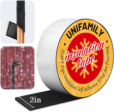 33FT Pipe Insulation Tape, 2" Foam Pipe Insulation Wrap , Self Adhesive Insulati