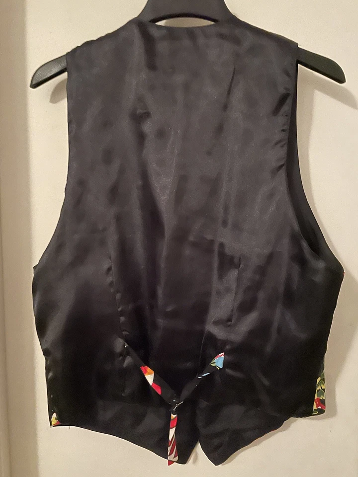 Vintage Planet Hollywood Vest L/XL 5 Button All Print Graphic Rare Retro Uniform - Image 2 of 4