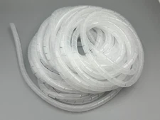 5/16" (8mm) Dia x 50 ft long Spiral Cable protective wrap sheath 20mil white