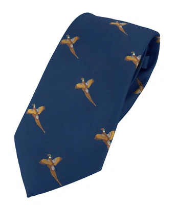 Jack Pyke Tie Pheasant Patterned Navy Blue Country Clothing Hunting Shooting