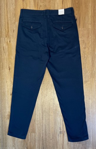 Chino Mens Pants Slim Tapered W32/L32 Dark Blue "NEW" Selected Homme Dark Sapp - Picture 4 of 5