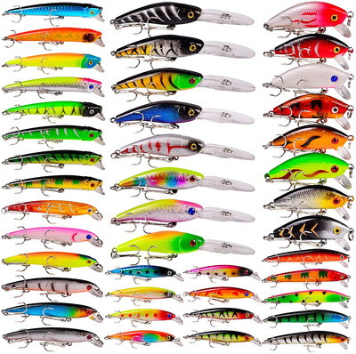 Bass Fishing Lures Kit Set Topwater Hard Baits Minnow Crankbait Pencil VIB Swimb