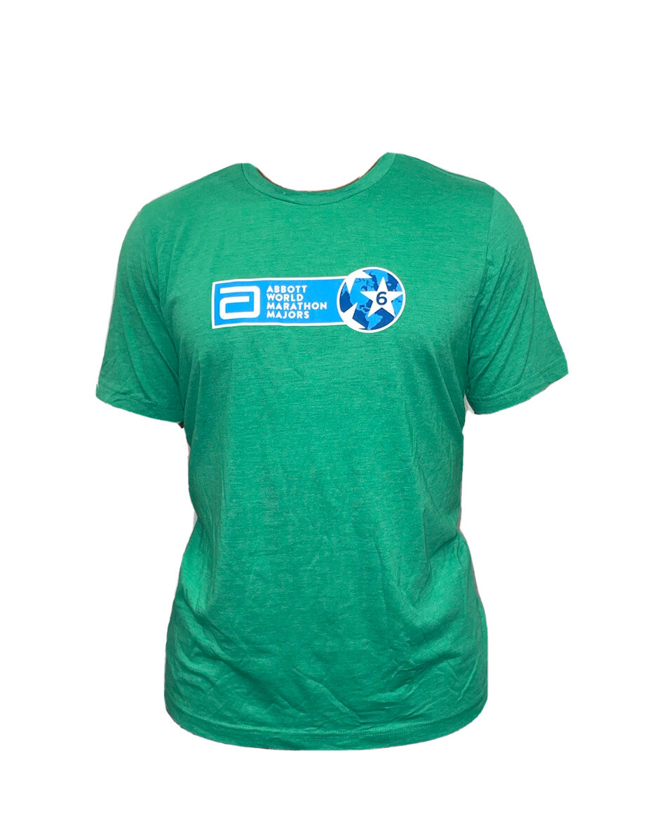 Abbott World Marathon Majors 6 Star Graphic Tee Men Green XL
