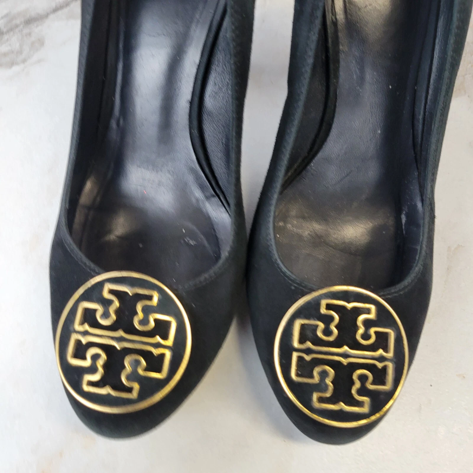 Tory Burch decolte medaglione scamosciato donna taglia 8 M nere