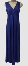 118 Ingrid Isabel Women's Blue Sleeveless V-Neck Maternity Maxi Dress Size M