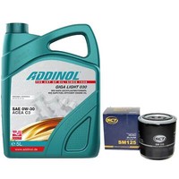 MotoröL Set 0W-30 Addinol 5 Liter + ÖLfilter SM 125 FüR Hyundai Ix35 KIA Sorento