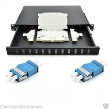 lot of 4 Fiber Optic Patch Panel,1URackmount,12 Port LC Duplex-81191