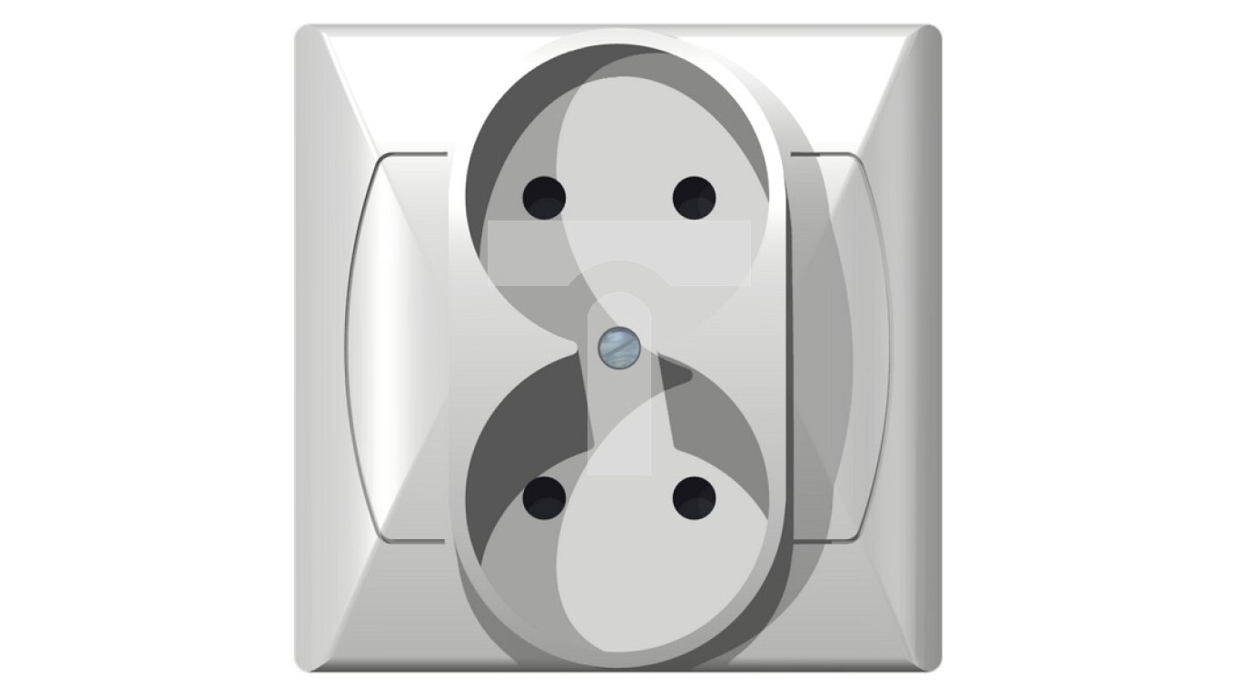 AKCENT Double socket b / u white GP-2A / 00 /T2UK