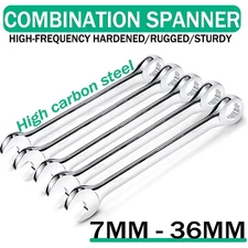 Combination Spanner Wrench Metric Spanners 7mm-36mm Open End & Ring Carbon Steel