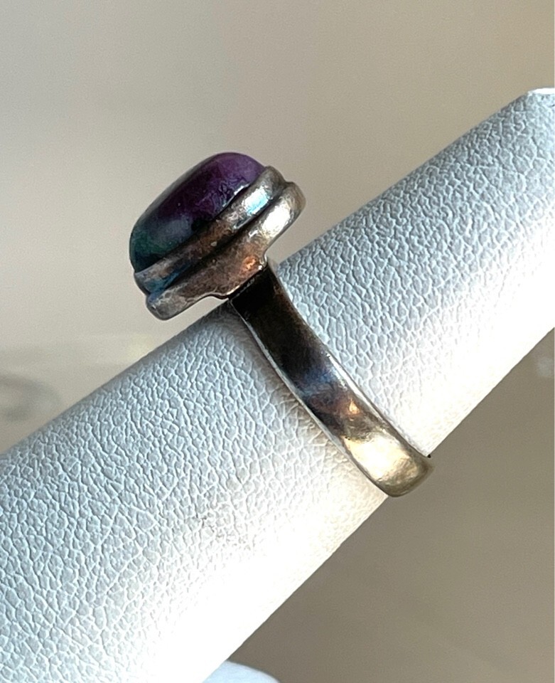 925 STERLING SILVER  MULTICOLORED AGATE RING SIZE… - image 3