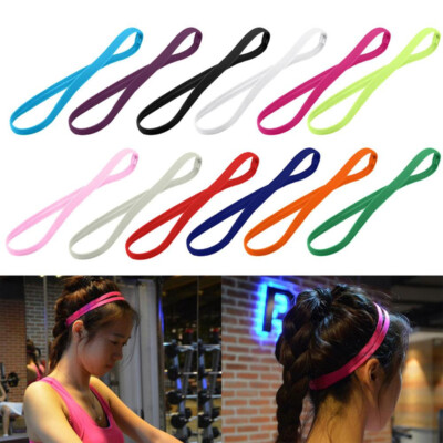 Hair Accessories Stretch Candy Color Yoga Hair Bands Head Wrap Sport Anti-slip E - Foto 11
