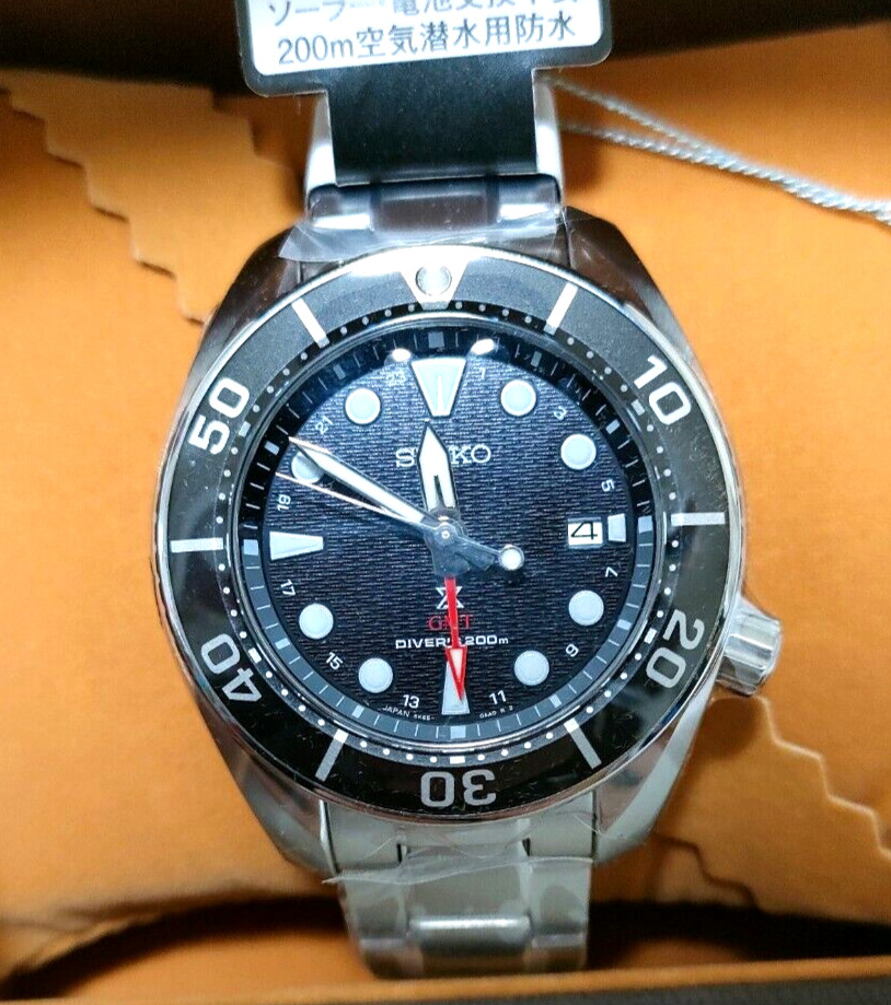 SEIKO Prospex SBPK003 SUMO GMT Black Dial Scuba Diver 200m Solar