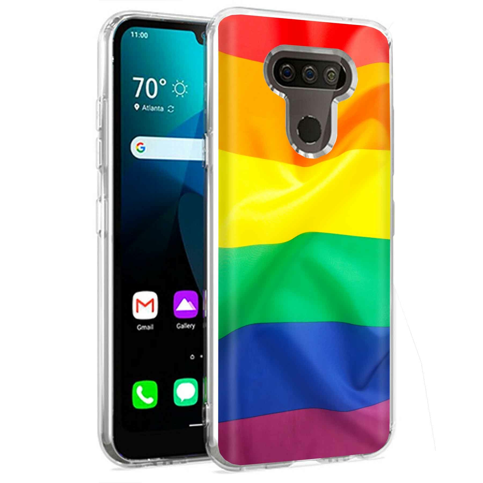 Phone Case for LG Harmony 4,Premier Pro Plus,K41, Rainbow Pride LGBTQ Print