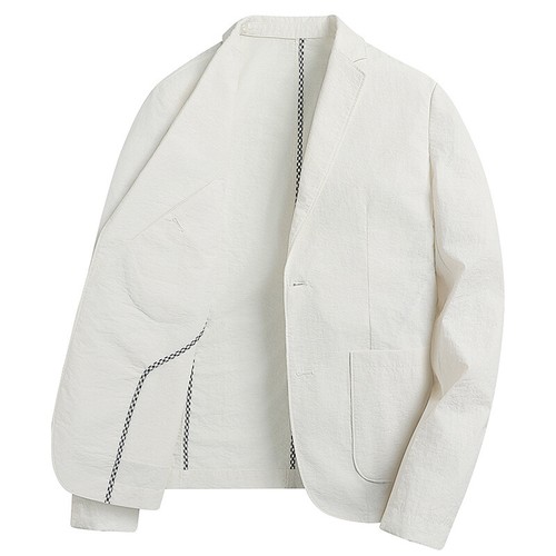 Traje informal para hombre primavera verano traje de lujo cuello de un solo pecho chaqueta de algodón - Imagen 25 de 28