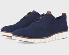 Cole Haan Men's Zerogrand Stretchlite Oxford 8 Navy Blue Knit/Ivory  199.99