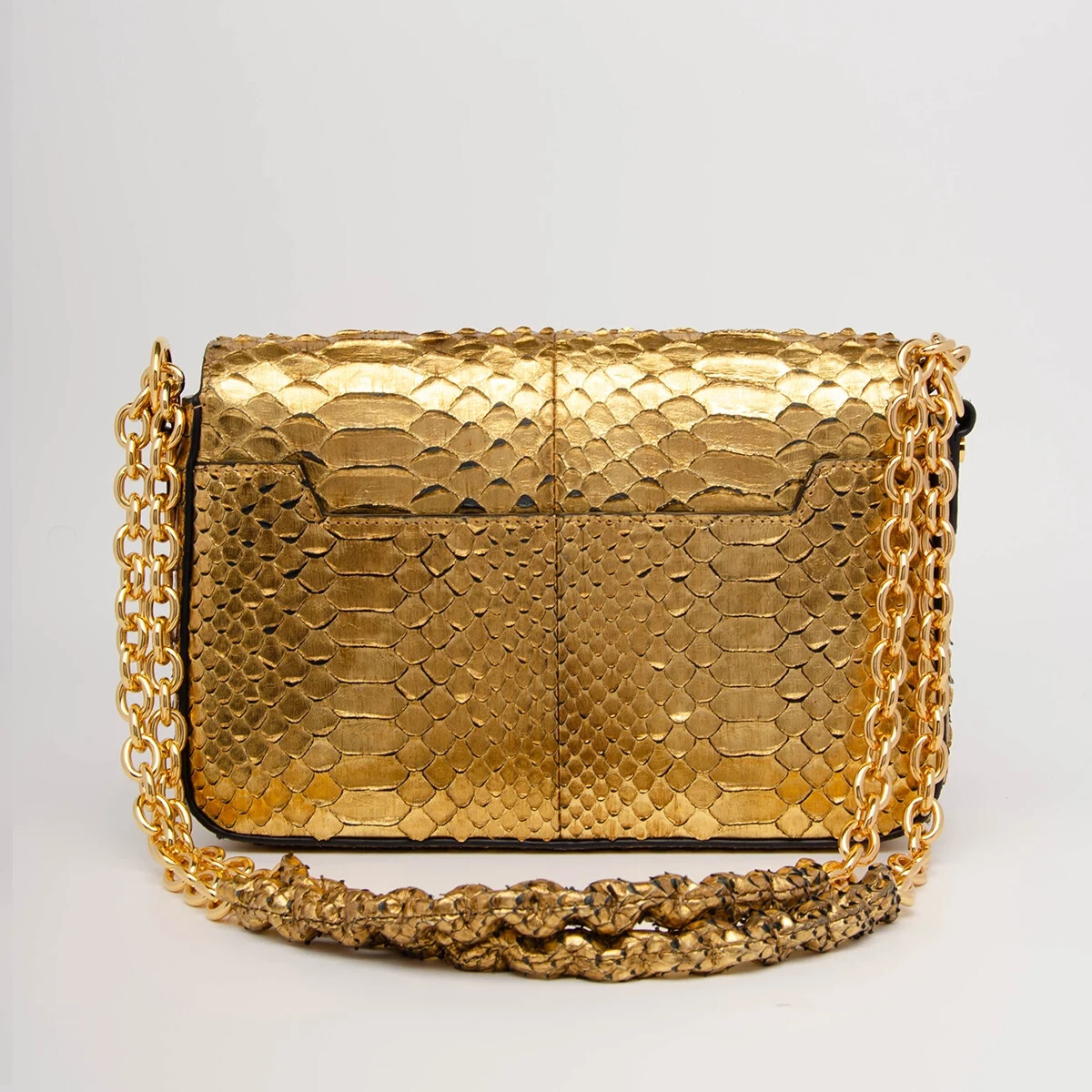 新品☆YONFA☆ square shoulder (python) loewe-Navy-Small-Python-Skin-