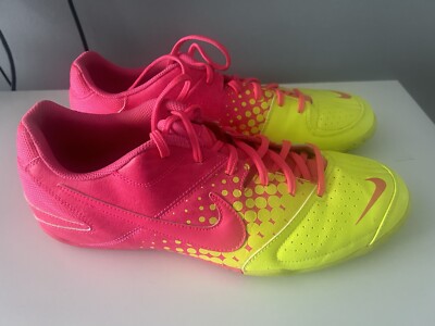 Nike Elastico Trainers Size 10 Uk RARE Pink Yellow football soccer